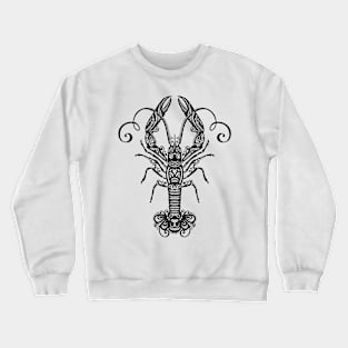 Black and White Print of Exotic Langoustine Crewneck Sweatshirt